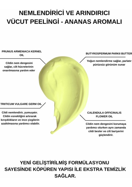 Colorido Ananaslı Body Scrub Besleyici Arındırıcı Nemlendirici Vücut Peelingi 300 ml fırsatları