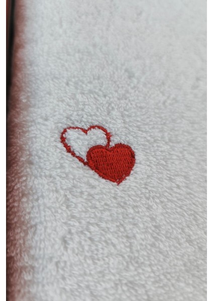 2'li Kalp Nakışlı Bambu Banyo Havlu Seti - Yumuşak & Şık - 2'li Çeyizlik Havlu Takımı - Tivoli indirimleri