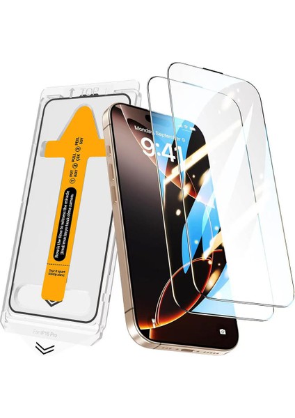 Apple iPhone 16 Pro Max Zore 3D Mobi Hd Temperli Cam Ekran Koruyucu + Kolay Uygulama Aparatı