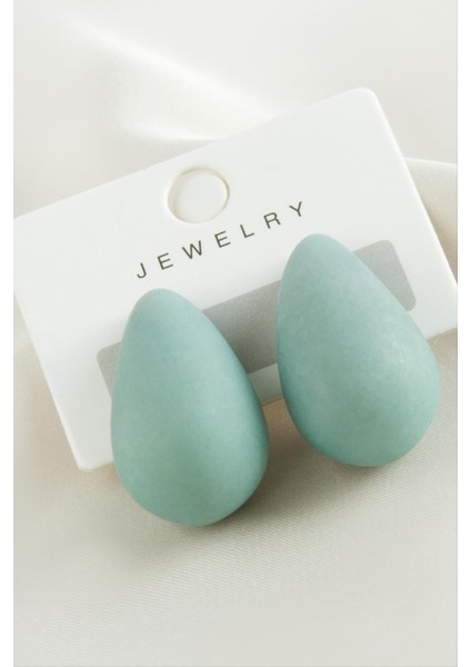 Wizard Damla Plastik Küpe-Turkuaz