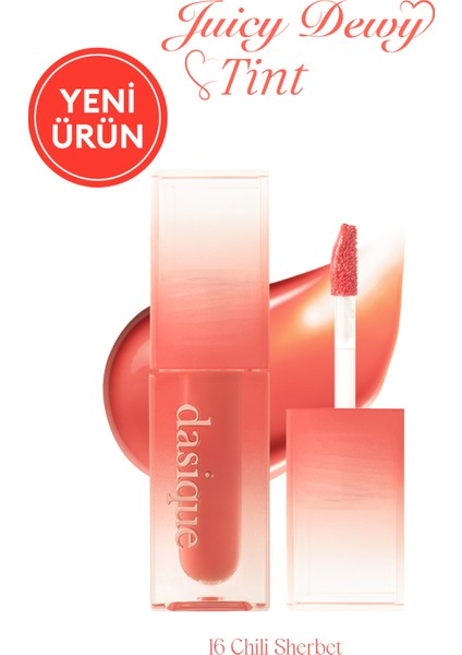 Yoğun Parlaklık ve Canlı Renkler Sunan Kalıcı Tint Dasıque Juicy Dewy Tint (#16 Chili Sherbet)