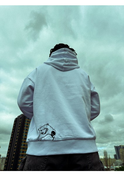 Basıc Oversıze Hoodie Sweatshirt Beyaz fiyatları