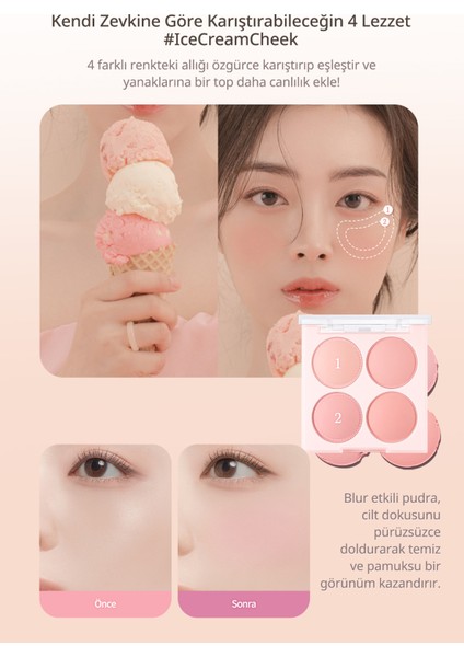 Karıştırılabilir Renk Tonlarına Sahip 4lü Allık Paleti Dasıque Blending Mood Cheek (#07 Candy Berry) modelleri