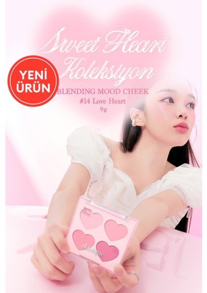 Karıştırılabilir Renk Tonlarına Sahip 4lü Allık Paleti Dasıque Blending Mood Cheek (#14 Love Heart)