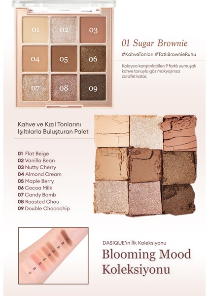 Mat ve Işıltılı Renk Seçenekleri Sunan Far Paleti Dasıque Shadow Palette (#01 Sugar Brownie) fiyatları