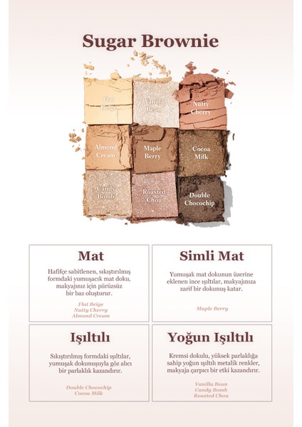Mat ve Işıltılı Renk Seçenekleri Sunan Far Paleti Dasıque Shadow Palette (#01 Sugar Brownie) fırsatları