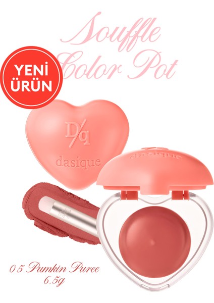 Kalp Tasarımlı, Yoğun Pigmentli, Köpük Yapılı, Kadife Bitiş Sunan Ruj Dasıque Souffle Color Pot #05 Pumpkin Puree