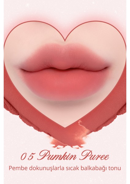 Kalp Tasarımlı, Yoğun Pigmentli, Köpük Yapılı, Kadife Bitiş Sunan Ruj Dasıque Souffle Color Pot #05 Pumpkin Puree fiyatları