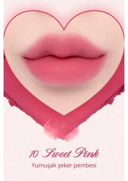 Kalp Tasarımlı, Yoğun Pigmentli, Köpük Yapılı, Kadife Bitiş Sunan Ruj Dasıque Souffle Color Pot #10 Sweet Pink fiyatları