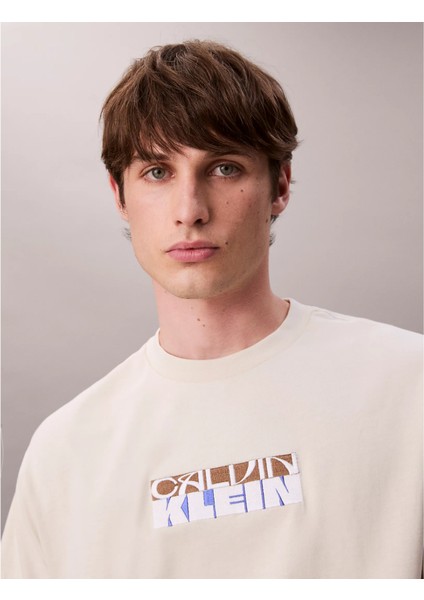 Ck LV04RD808G Ss 16S Tc Calvın Kleın Block Gra Erkek Tshırt modelleri