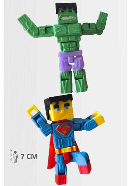 Minecraft Hulk ve Superman Hareketli Eklemli Figür
