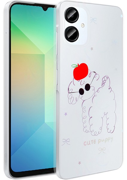 Galaxy A06 Kılıf Şeffaf Figürlü Zore Folk Sert Kapak - Sevimli Köpek