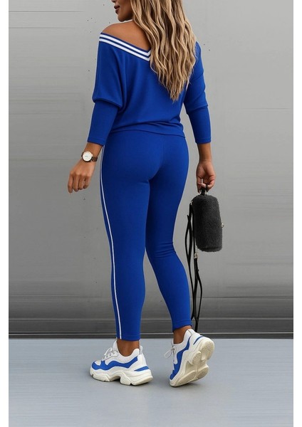 Kadın Uzun Kollu Tek Omuzu Açık Detaylı Viskon Iki Iplik Bluz ve Pantolon Ikili Takım fiyatları