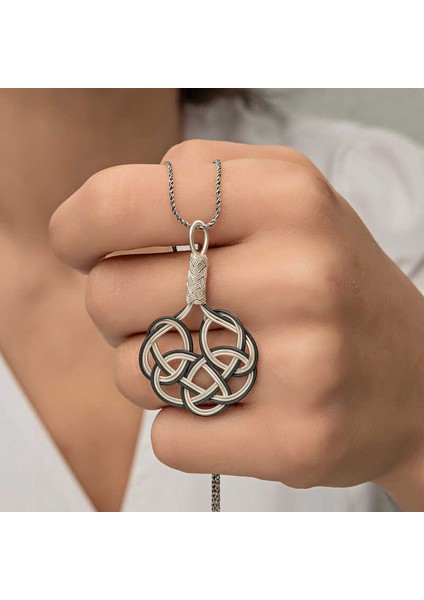 Gümüş Kazaziye Örgü Kadın Kolye fiyatları