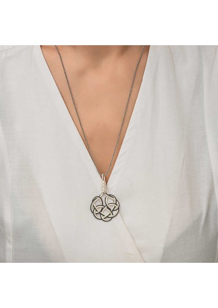 Gümüş Kazaziye Örgü Kadın Kolye indirimleri