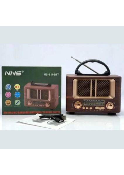 NS-8108 Retro Ahşap Tasarım Bluetooth Hoparlörlü Radyo – Fm/am Destekli, Şarjlı ve Taşınabilir Radyo fırsatları