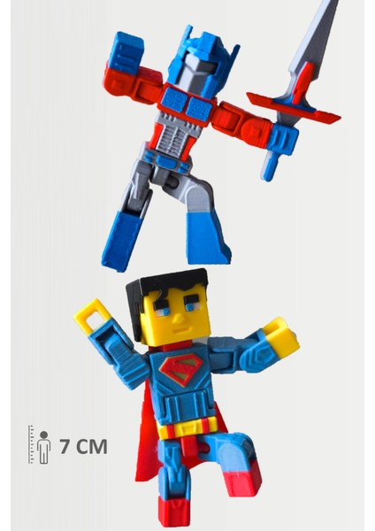 Minecraft Optimus Prime ve Superman Hareketli Eklemli Figür