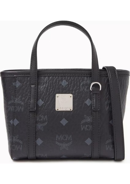 Mini Toni Shopper Tote, Visetos Kanvas & Nappa Deri Detaylı