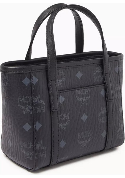 Mini Toni Shopper Tote, Visetos Kanvas & Nappa Deri Detaylı modelleri