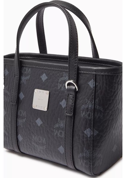 Mini Toni Shopper Tote, Visetos Kanvas & Nappa Deri Detaylı