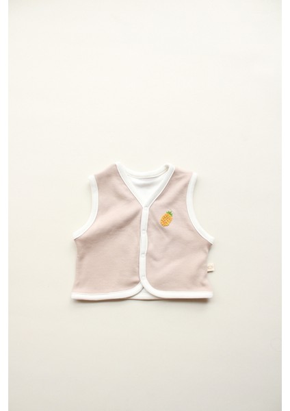 Ananas Nakışlı Çift Taraflı Yelek