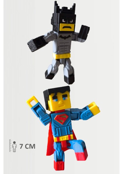 Minecraft Batman ve Superman Hareketli Eklemli Figür