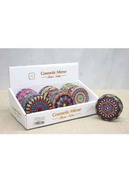 Taşlı Yuvarlak El Aynası Kalın