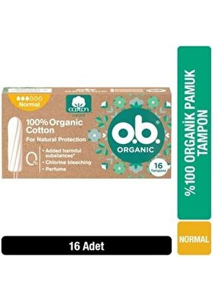Organic Normal Tampon 16'lı Paket %100 Organik Pamuk ile Sızıntılara Karşı Koruma fiyatları