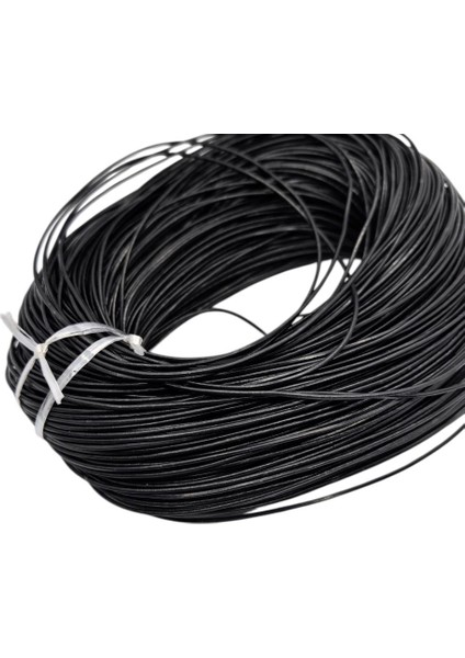 Hakiki Srırım Deri Ip Siyah Renk 1.5 mm 5 Metre