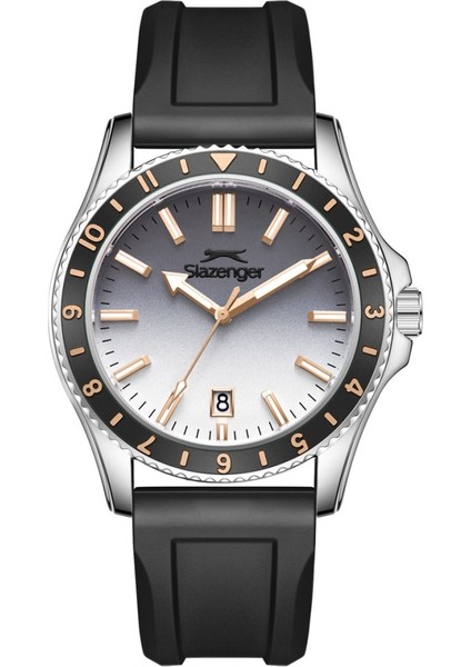 SL.09.2531.1.05 Silikon Kordon Çelik Kasa 10 Atm Suya Dayanıklı Siyah Renk Erkek Kol Saati