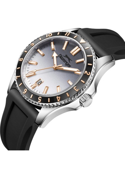 SL.09.2531.1.05 Silikon Kordon Çelik Kasa 10 Atm Suya Dayanıklı Siyah Renk Erkek Kol Saati fiyatları