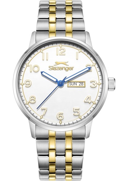 SL.09.2560.2.06 Çelik Kordon Çelik Kasa 10 Atm Suya Dayanıklı Metalik-Altın Renk Erkek Kol Saati
