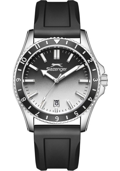 SL.09.2531.1.03 Silikon Kordon Çelik Kasa 10 Atm Suya Dayanıklı Siyah Renk Erkek Kol Saati