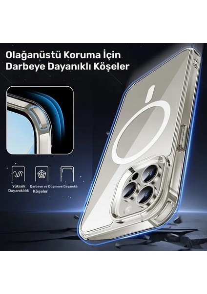 Iphone 16 Pro Mağsafe Sert Mika Kılıf Hızlı Şarj Uyumlu modelleri