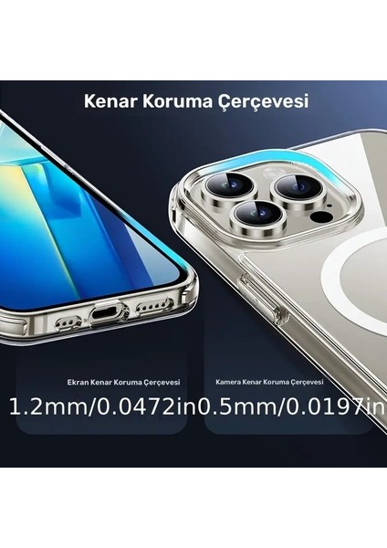 Iphone 16 Pro Mağsafe Sert Mika Kılıf Hızlı Şarj Uyumlu