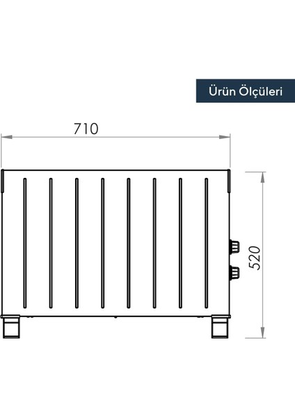 Siyah Konvektör Isıtıcı 2500W HC-2947