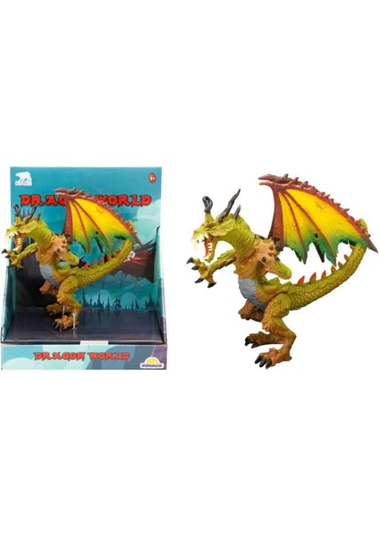 Standlı Ejderha Figürü 13 cm - Yeşil (Lisinya)