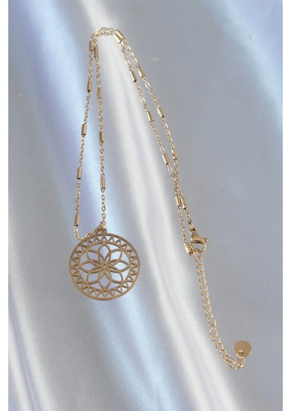 316L Çelik Zincir Gold Renk Lotus Model Kolye modelleri