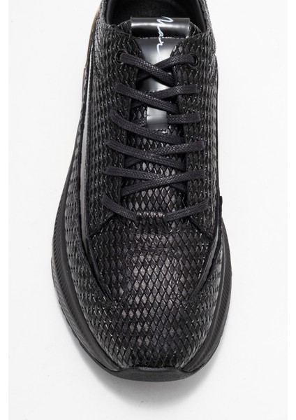 Erkek Kalın Taban Bağcıklı Sneaker Gerçek Deri Mc 22449 Siyah fiyatları