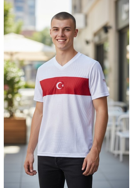 Türkiye Euro 2024 Beyaz Milli Takım Yetişkin T-Shirt Halı Saha Forması