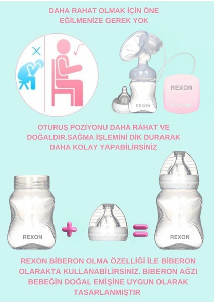 USB Elektrikli Göğüs Pompası Masaj ve Biberon Özellikli 9 Faklı Mod Süt Sağma Pompası fırsatları