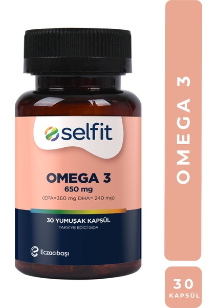 Omega 3 650 mg 30 Yumuşak Kapsül - Yüksek EPA ve DHA