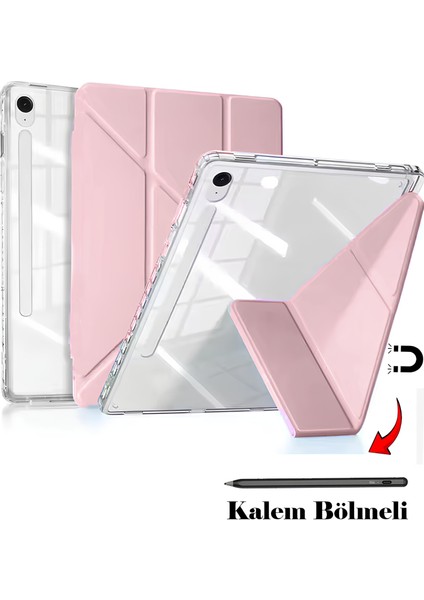 Samsung Tab S10 Fe Plus 13,1 Inch Uyumlu Kalem Bölmeli Arka Bölümü Şeffaf Kılıf