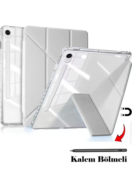 Samsung Tab S10 Fe Plus 13,1 Inch Uyumlu Kalem Bölmeli Arka Bölümü Şeffaf Kılıf