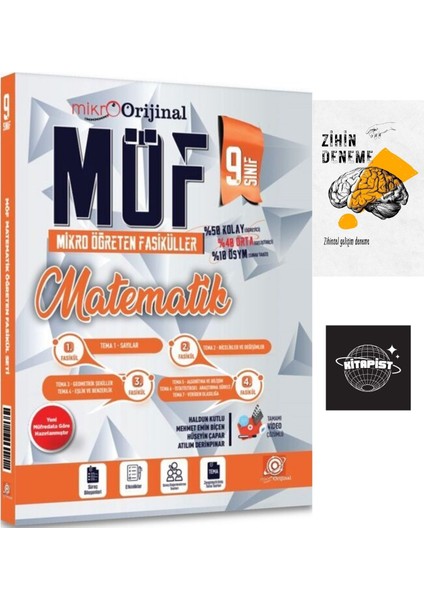 Orijinal Mikro 9. Sınıf Matematik Möf Mikro Öğreten 4 Lü Fasikül SETI+ZIHINDENEME-KD109