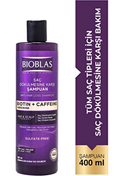 Kafein Arjinin Biotin Şampuan Dökülme Karşıtı Sülfatsız Formül 400 ml Kadınlar İçin fiyatları