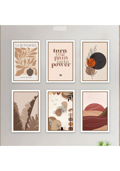 6'lı Bohem Tarz Ahşap Tablo
