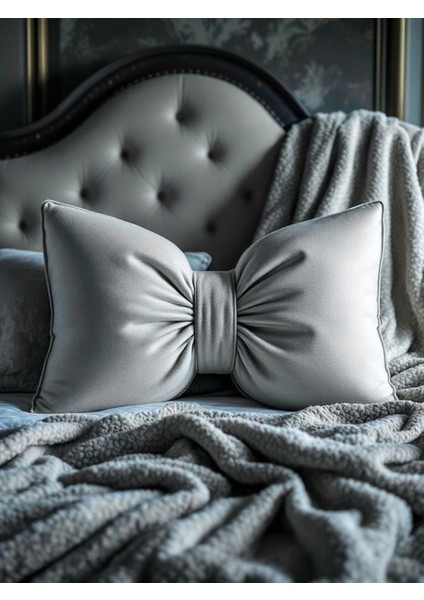 Fiyonk Görünümlü Dekoratif Yastık Dolgulu Fiyonk Kurdele Hediye Yastık Kırlent Minder