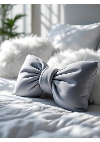 Fiyonk Görünümlü Dekoratif Yastık Dolgulu Fiyonk Kurdele Hediye Yastık Kırlent Minder modelleri