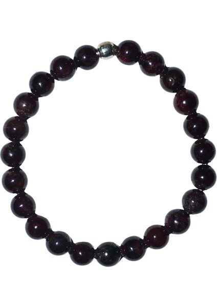 Garnet Bileklik Doğaltaş 8mm Bordo Unisex